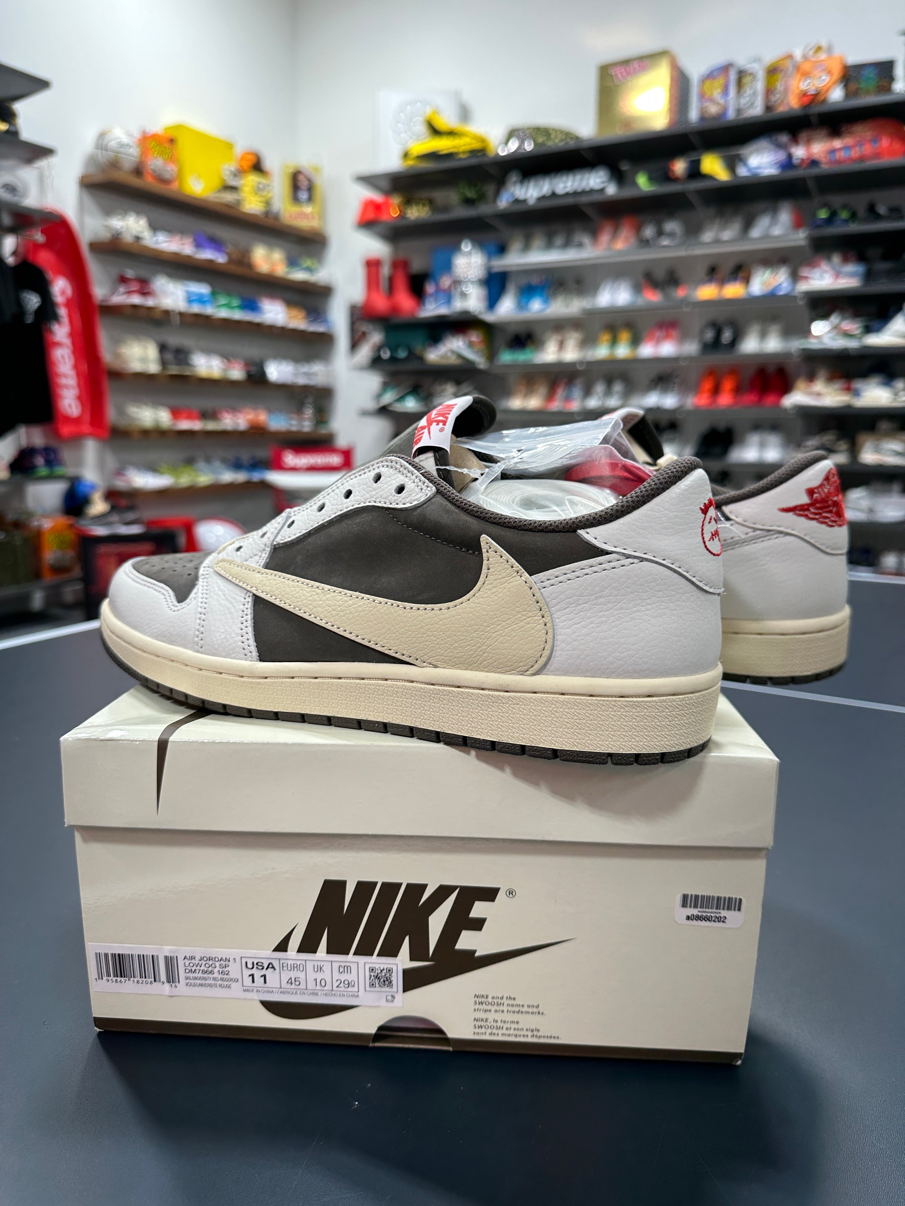 Travis Scott Jordan 1 Low Reverse Mocha Sz 11