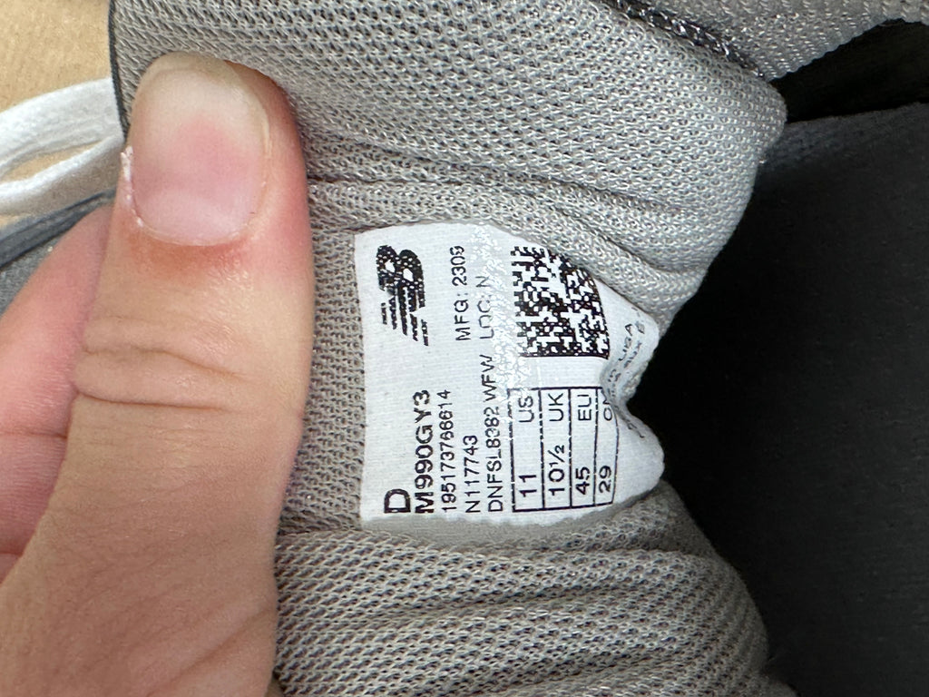 New Balance 990v3 Made in USA Classic Grey White M990GY3 Men’s Size 11