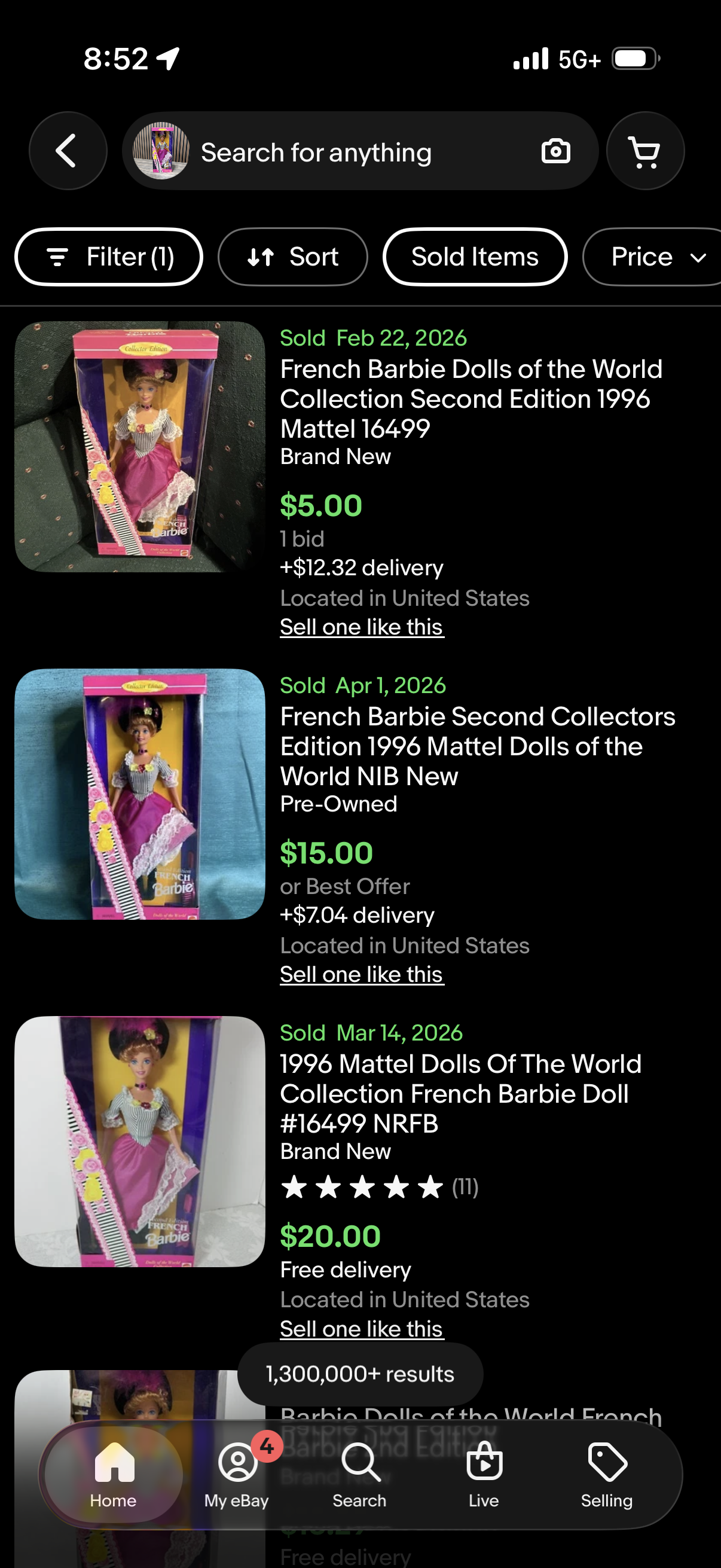 French Barbie Dolls of the World Collector Doll 1996 Mattel