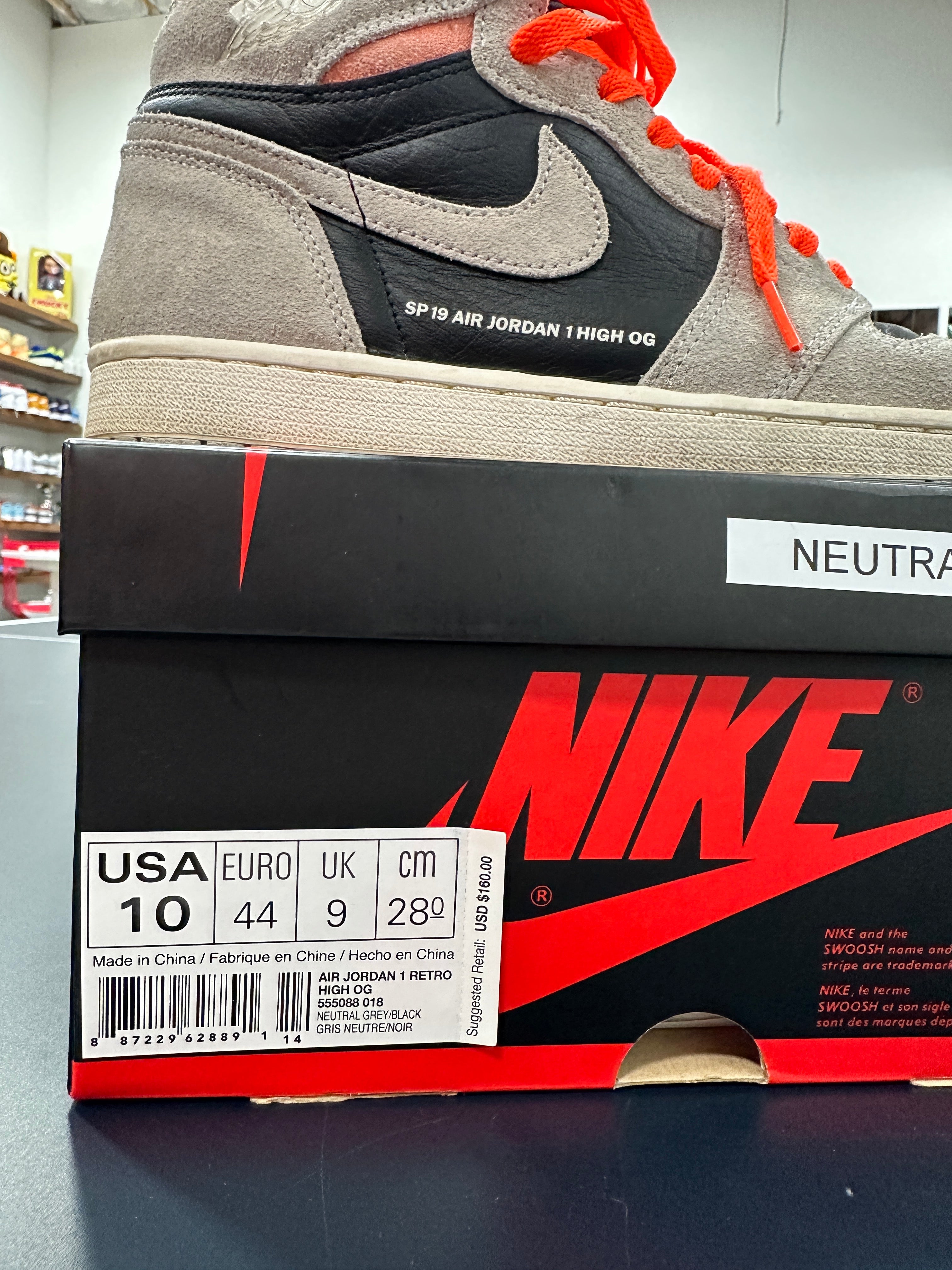 Jordan 1 High Neutral Grey Sz 10