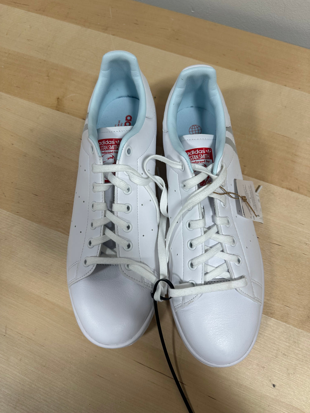 adidas Originals Stan Smith White Almost Blue Stripe Life HQ4538 Men’s Size 11