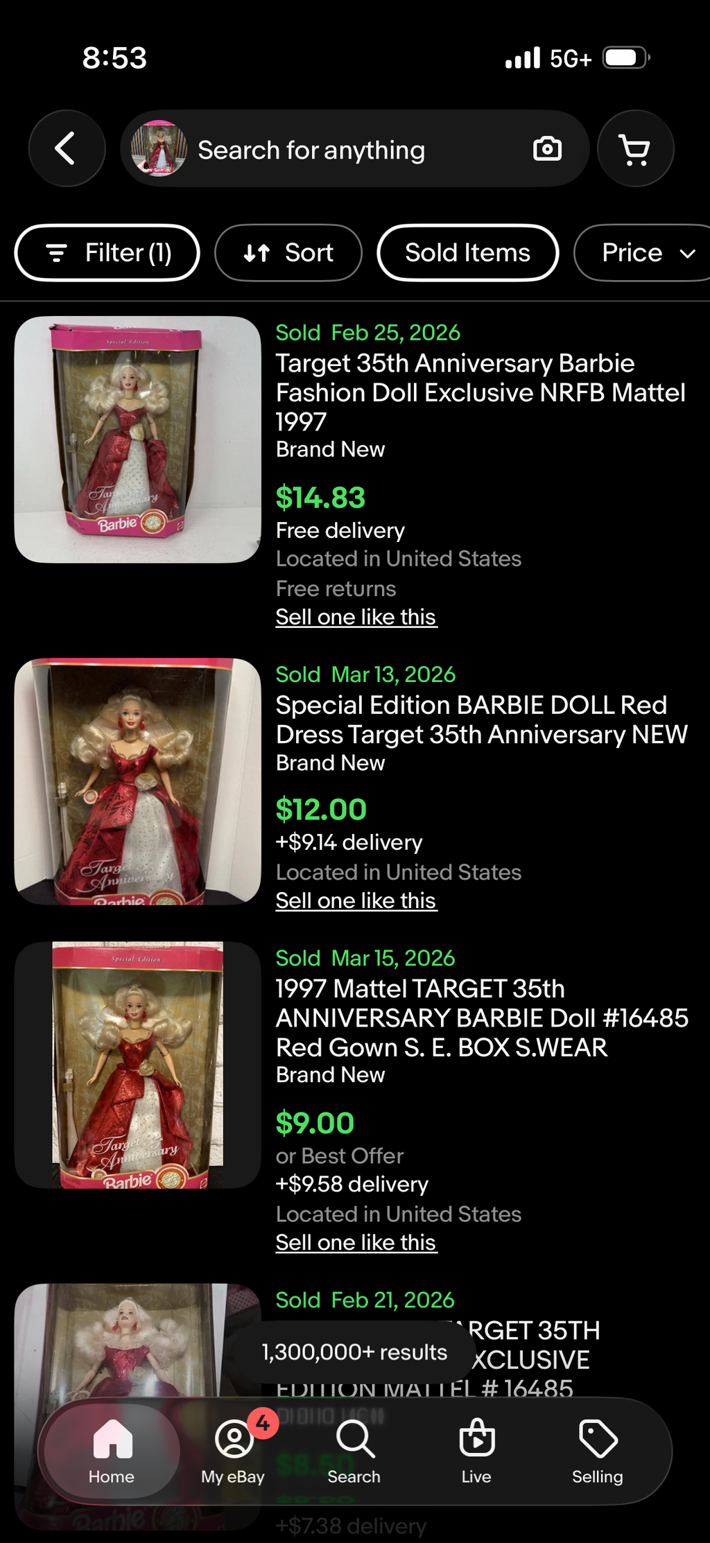 Barbie Doll Special Edition 1997 Target 35th Anniversary New In Box