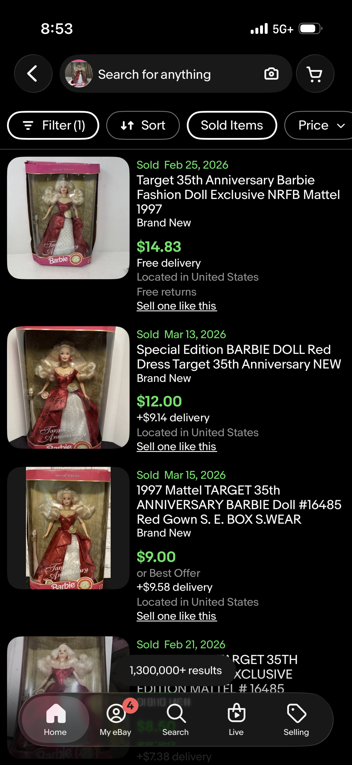 Barbie Doll Special Edition 1997 Target 35th Anniversary New In Box