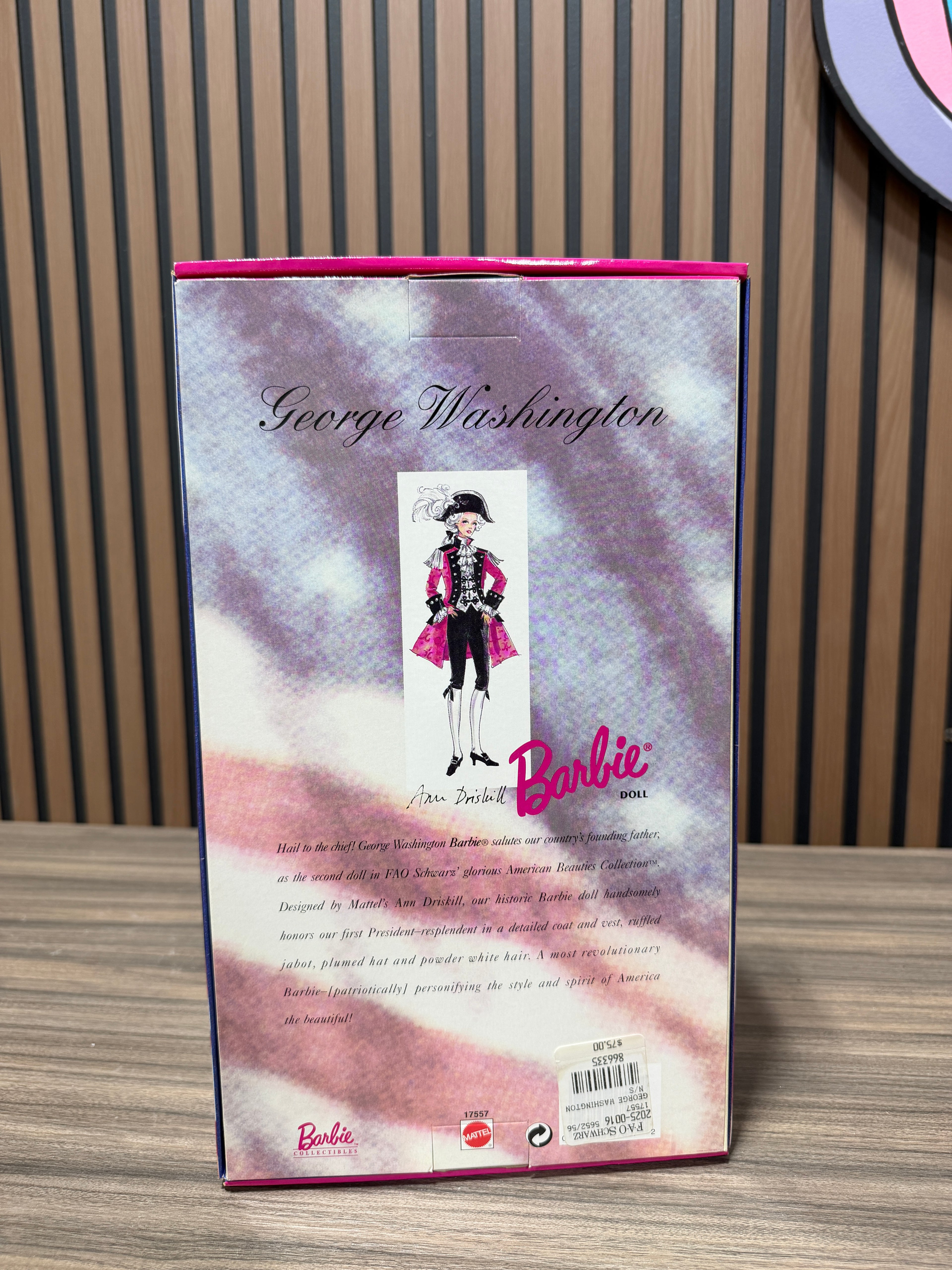 Barbie Doll as George Washington FAO Schwarz Limited Edition 1996 Mattel 17557