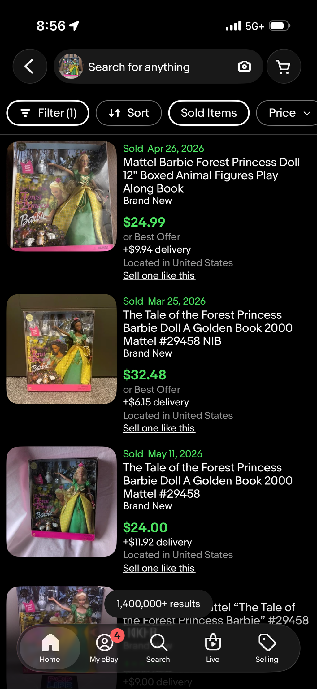 Barbie Tale of The Forest Princess Golden Books 2000 Mattel 29458