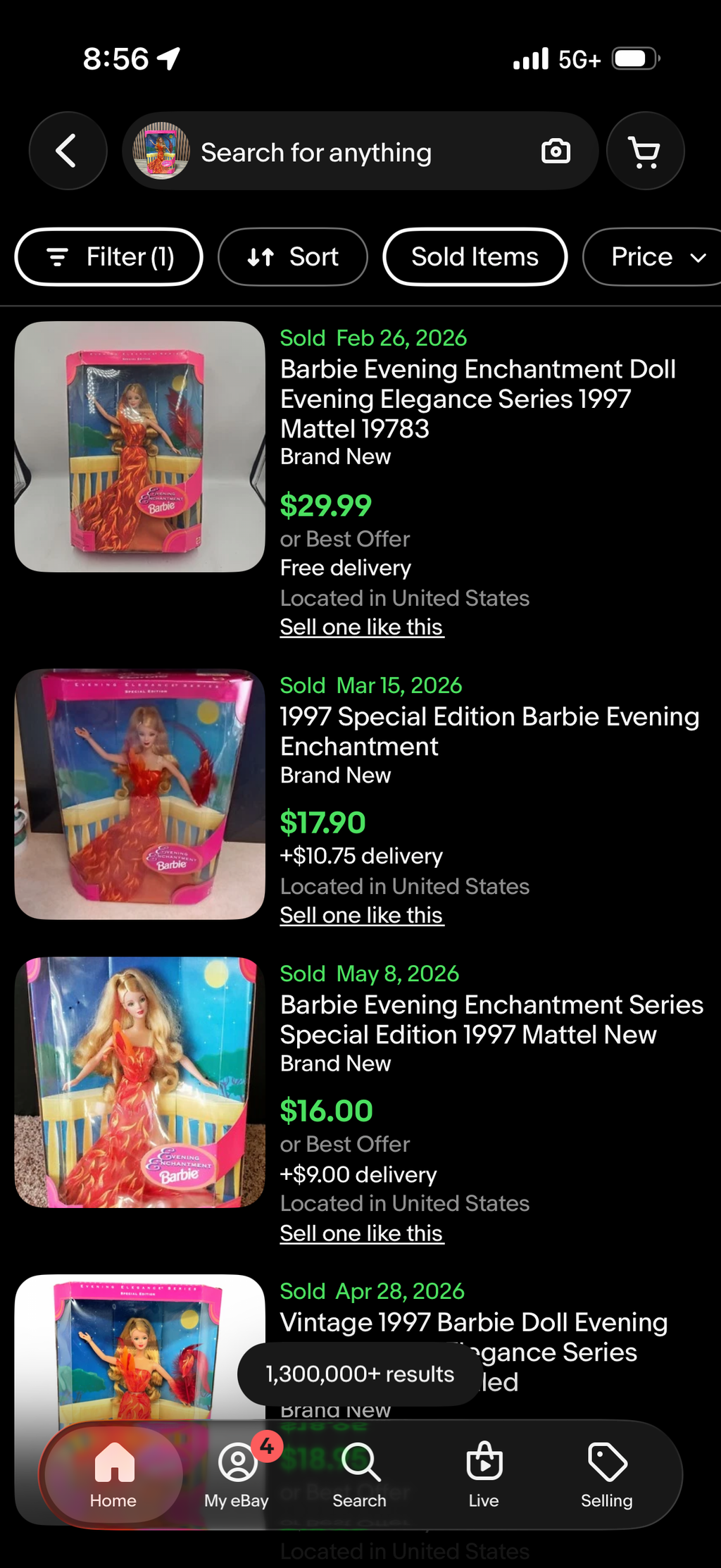 Evening Enchantment Barbie Doll Evening Elegance Series 1997 Mattel 19783