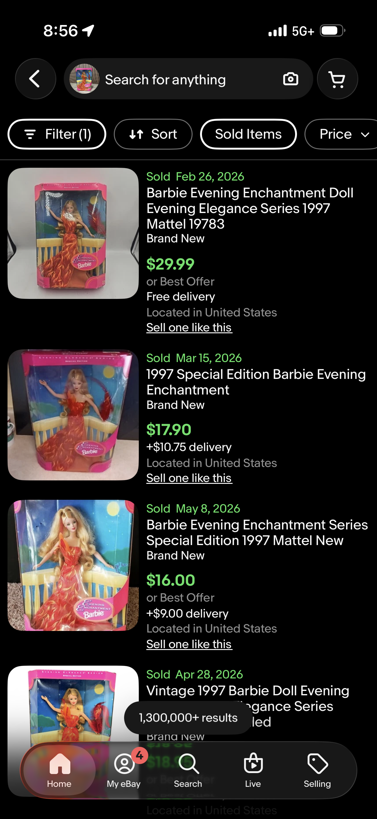 Evening Enchantment Barbie Doll Evening Elegance Series 1997 Mattel 19783
