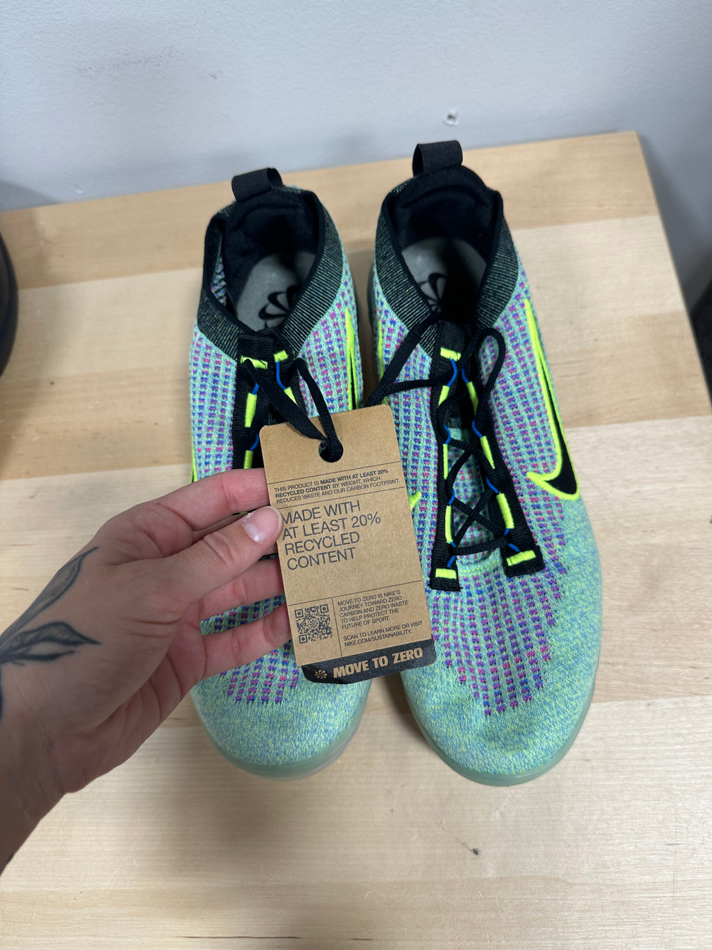 Nike Air VaporMax 2021 Flyknit Next Nature Volt Photo Blue Men's Size 11.5 DX3368-700