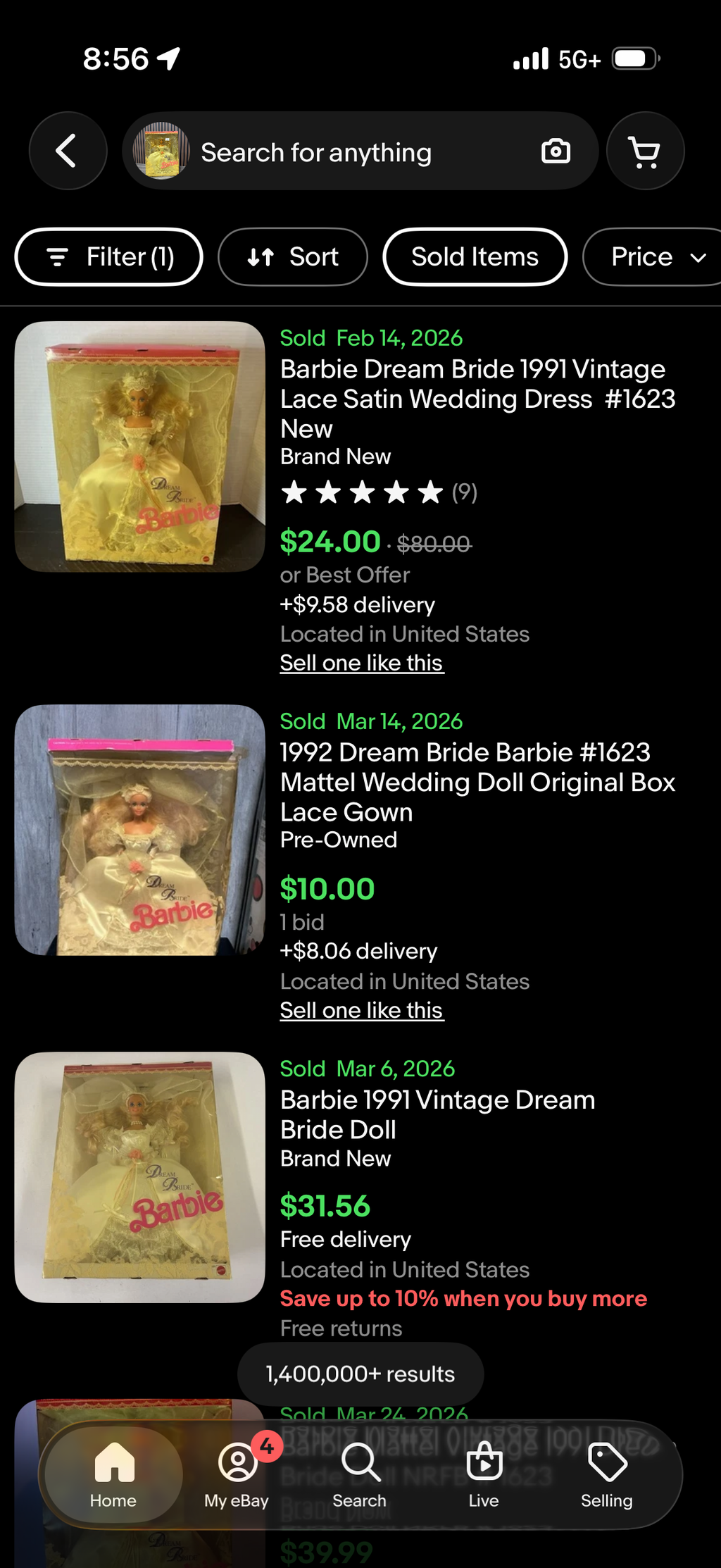 Dream Bride Barbie - Wedding Romance in Satin + Lace 1991