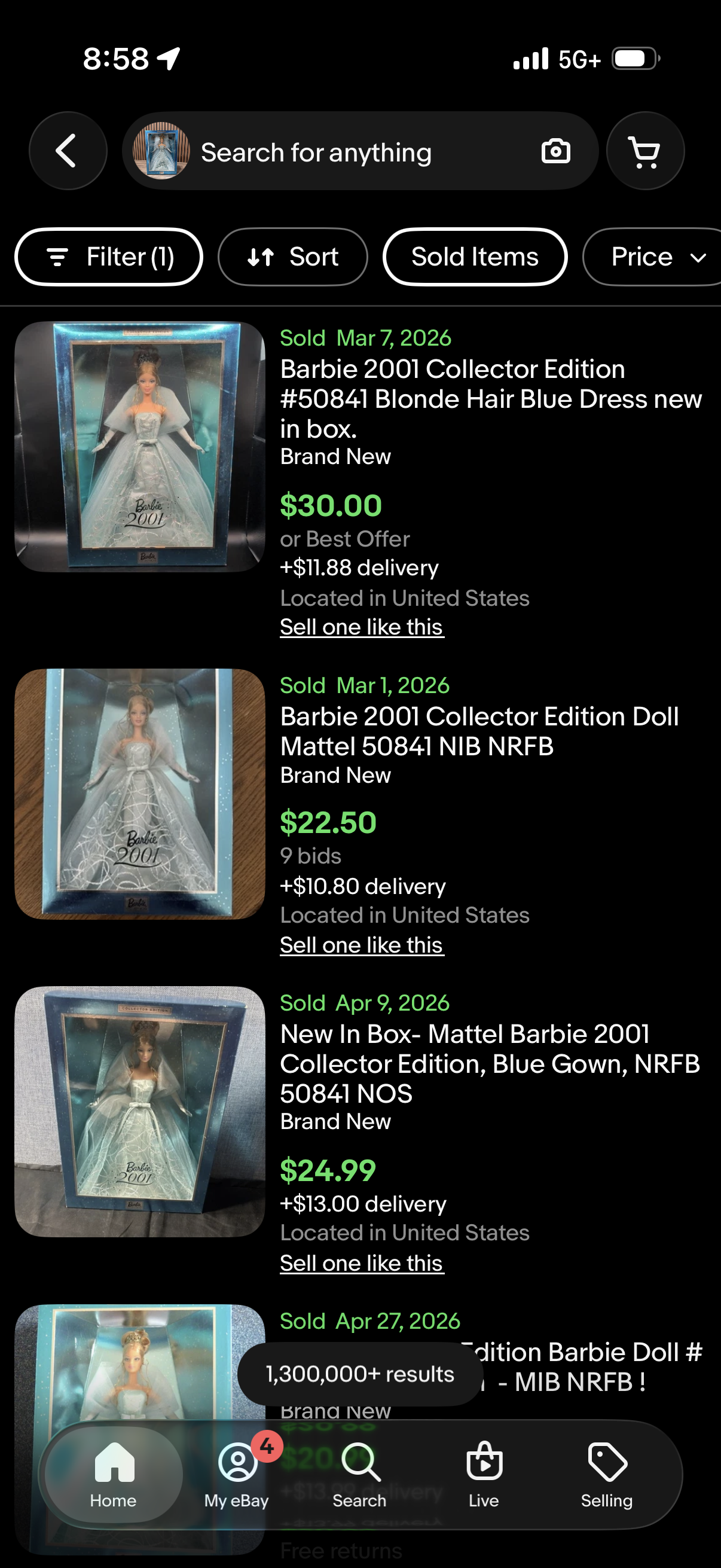Barbie Collectibles 2001 Collector Edition Doll Mattel 50841