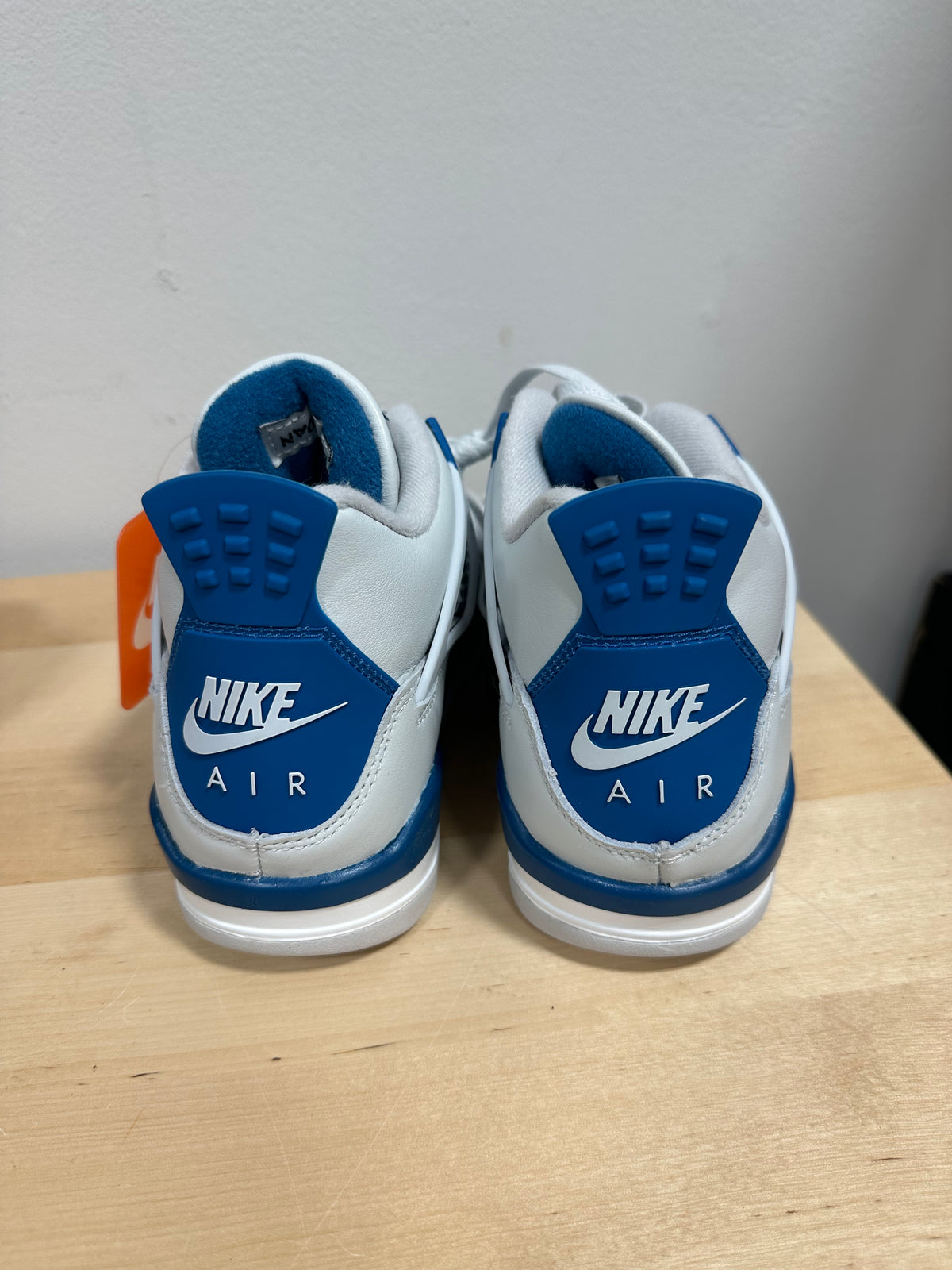 STAINS Nike Air Jordan 4 Retro GS Military Blue 2024 White Grey HF4281-141 Size 6.5Y