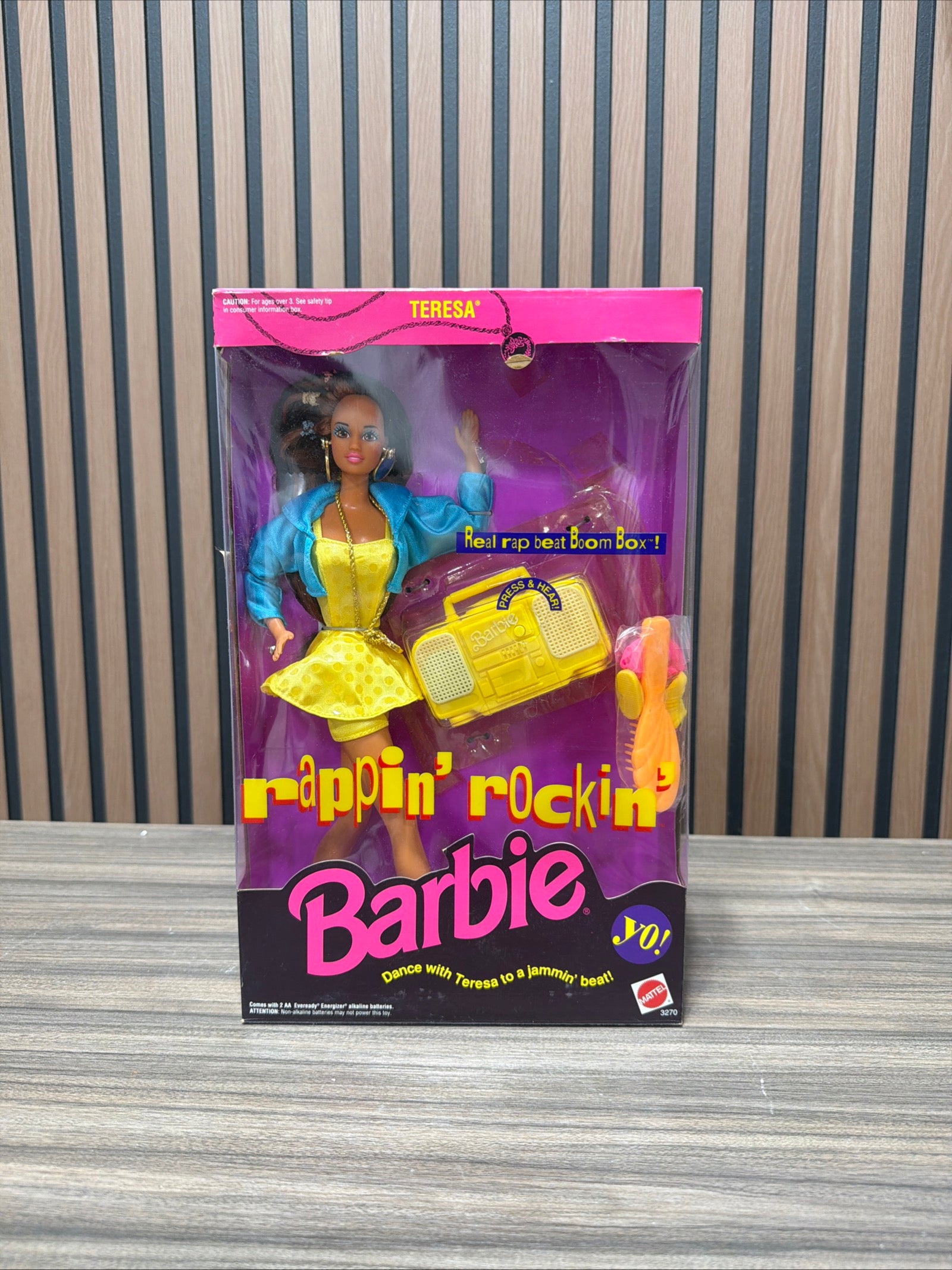Rappin' Rockin' Teresa Barbie Doll with Boom Box 1991 Mattel 3270