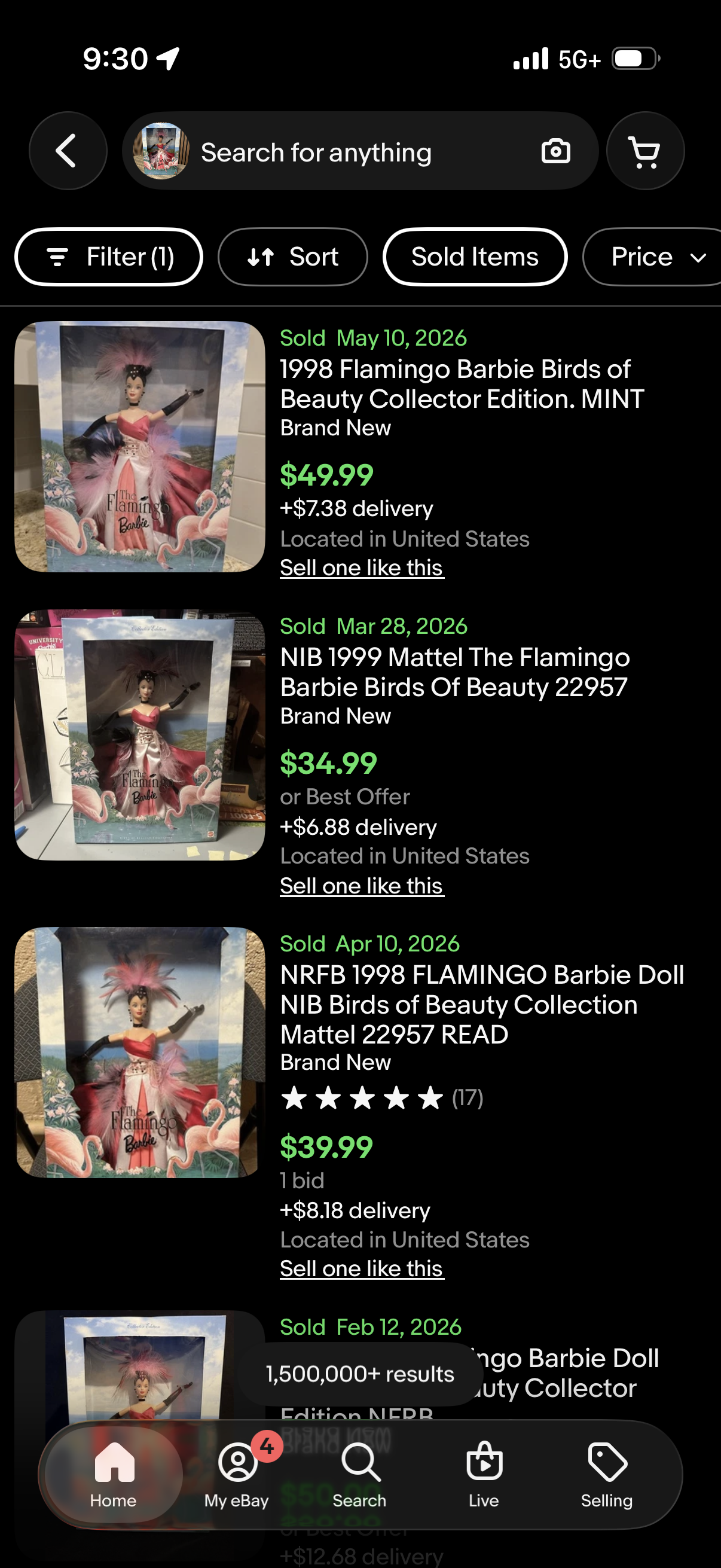 The Flamingo Birds of Paradise Collection Barbie Doll 1998 Mattel 22957