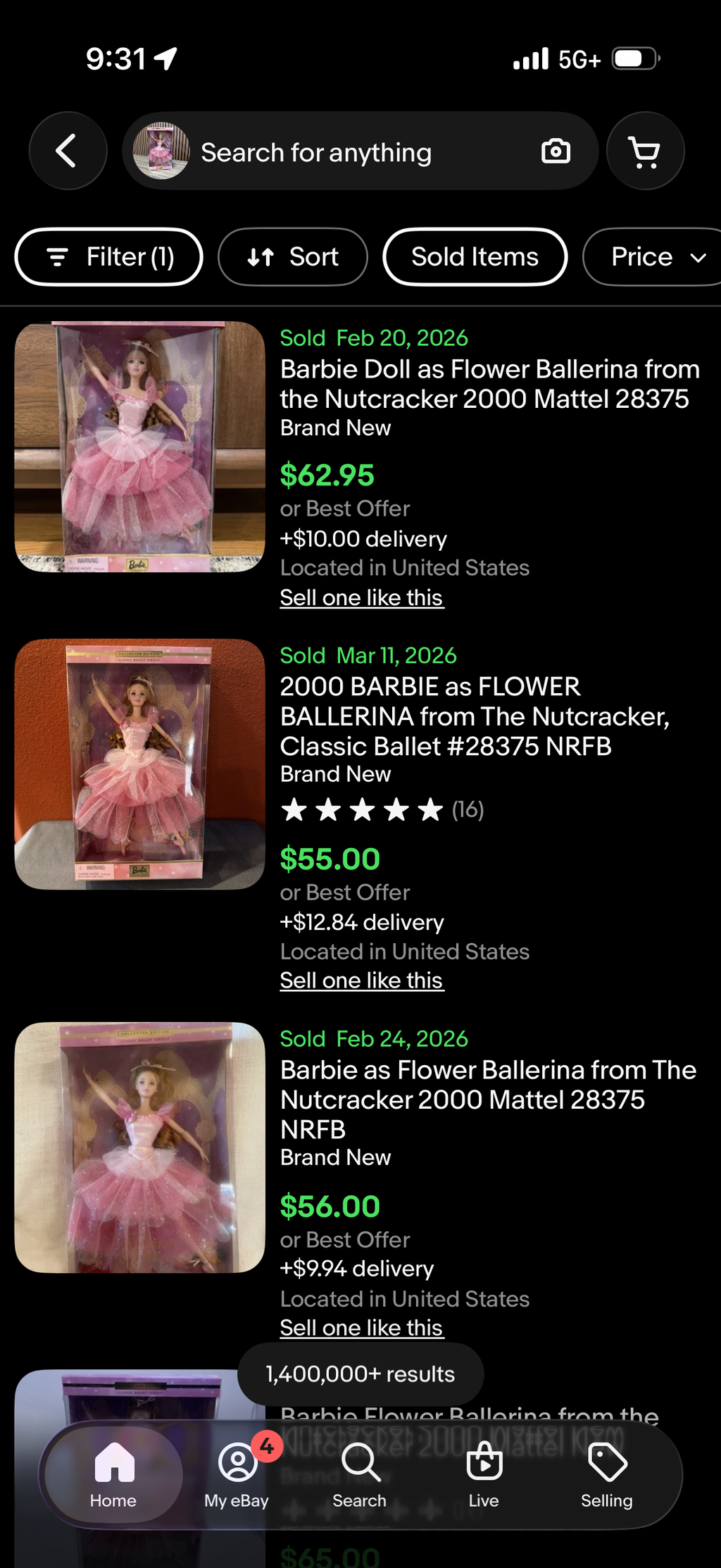 Barbie Flower Ballerina from The Nutcracker Classic Ballet Series Mattel 28375
