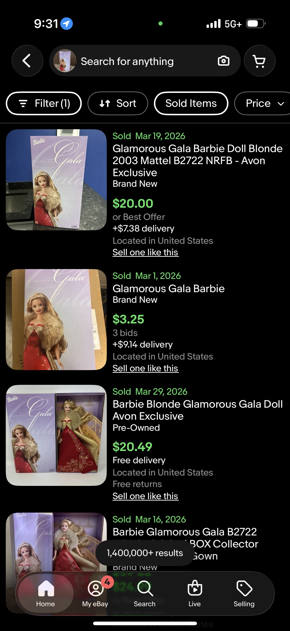 Glamorous Gala Barbie Doll Caucasian 2003 Mattel B2722
