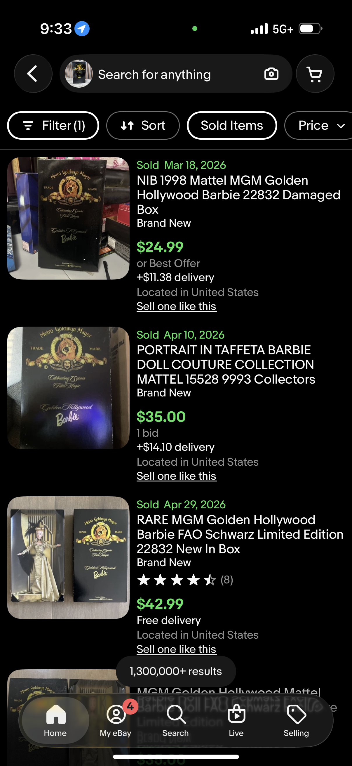 Barbie MGM Golden Hollywood Limited Edition African American Doll #23877