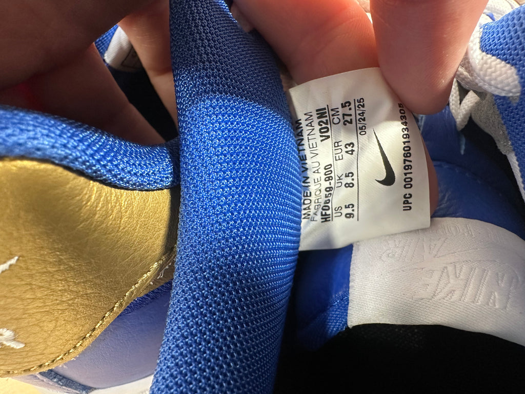 Nike Air Force 1 Low By You Custom Blue White Gold Men's Size 9.5