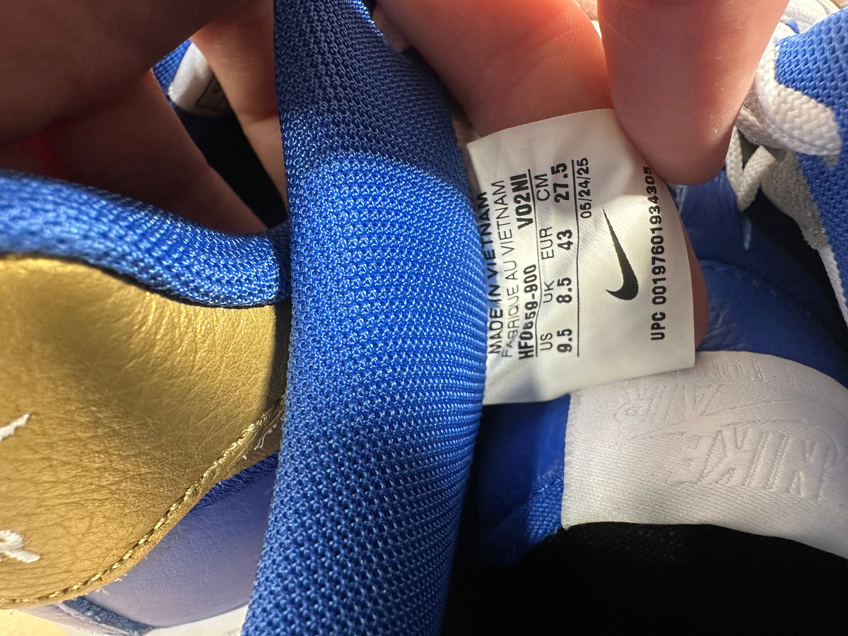 Nike Air Force 1 Low By You Custom Blue White Gold Men's Size 9.5