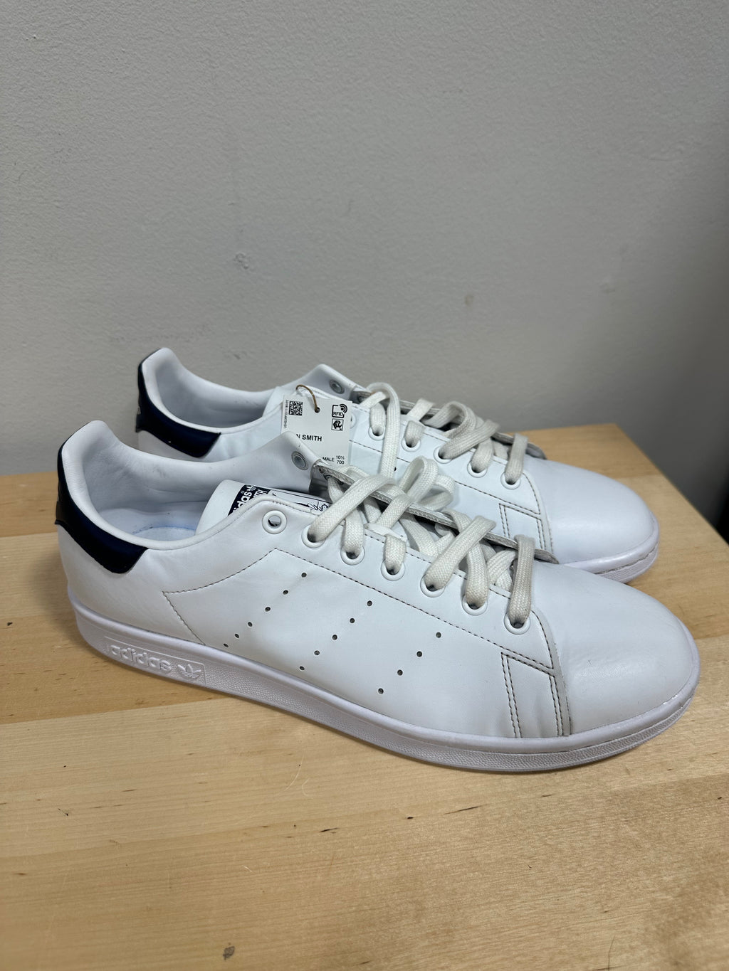 adidas Stan Smith Primegreen White Collegiate Navy FX5501 Men's Size 10.5