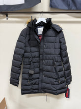 Load image into Gallery viewer, Tommy Hilfiger Womens Long Belted Down Coat Black, Size Medium
