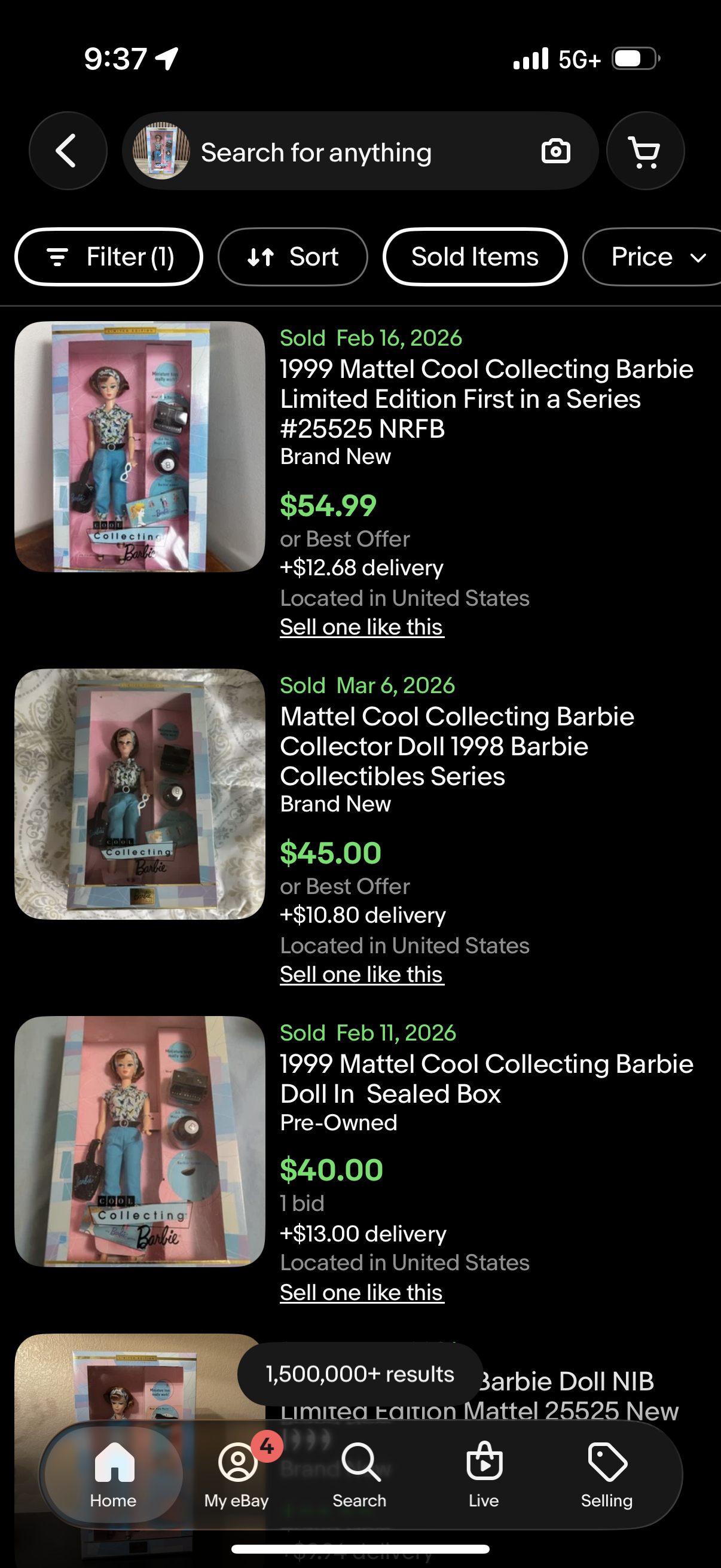 Cool Collecting 1st in a Series Limited Edition Barbie Doll 1999 Mattel 25525