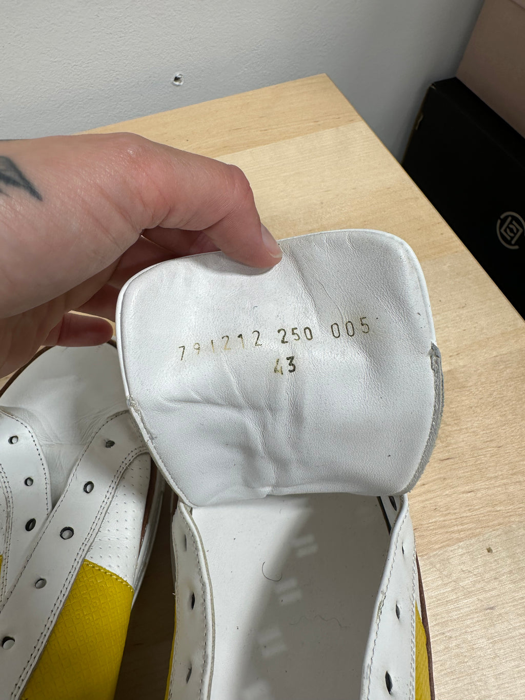 Canali White Perforated Leather Yellow Panel Low Top Sneakers 791212 Men's Size 10 (EU 43)