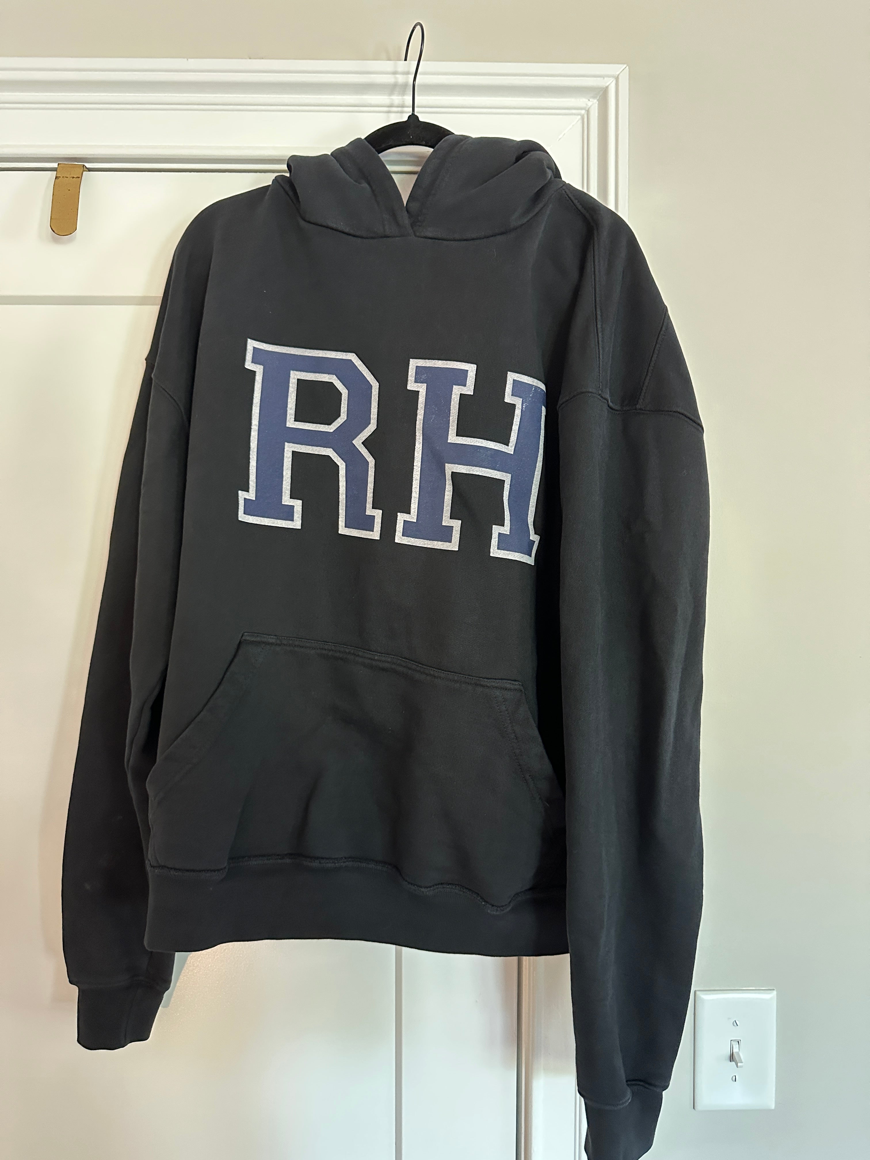 Men's Rhude Medium Black Sweatshirt Hoodie "Audacity to Dream" Sz M