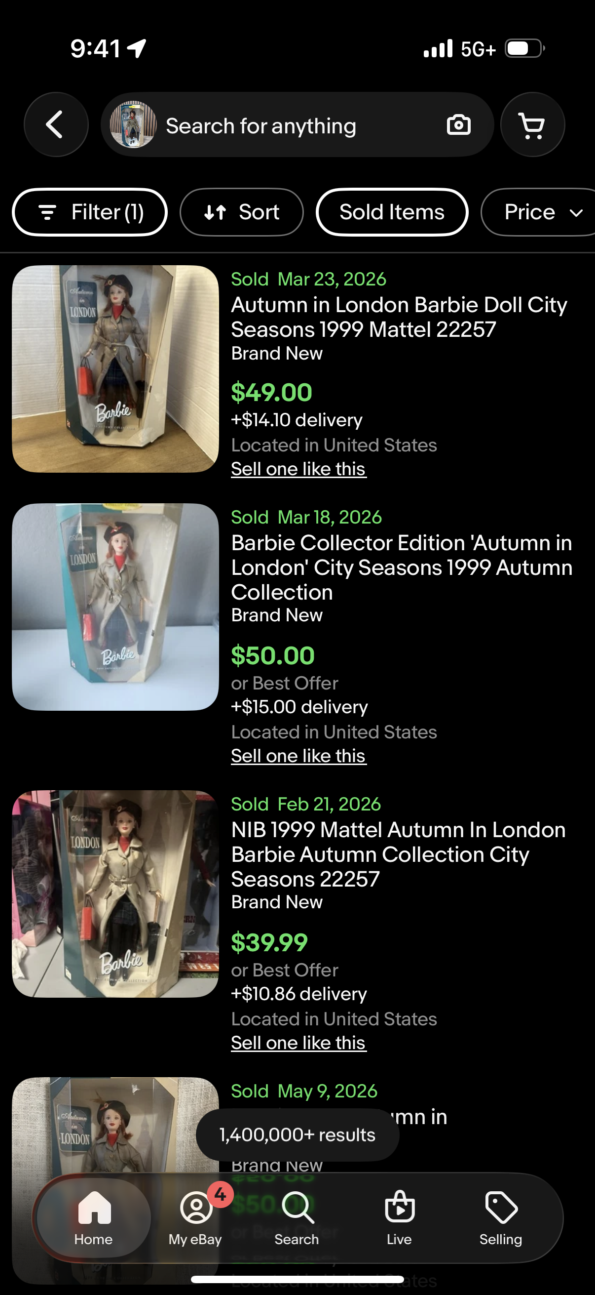 Autumn in London Barbie Doll City Seasons 1999 Mattel 22257