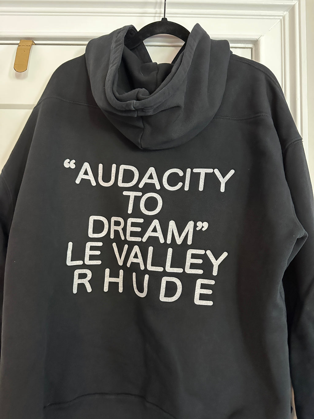 Men's Rhude Medium Black Sweatshirt Hoodie "Audacity to Dream" Sz M
