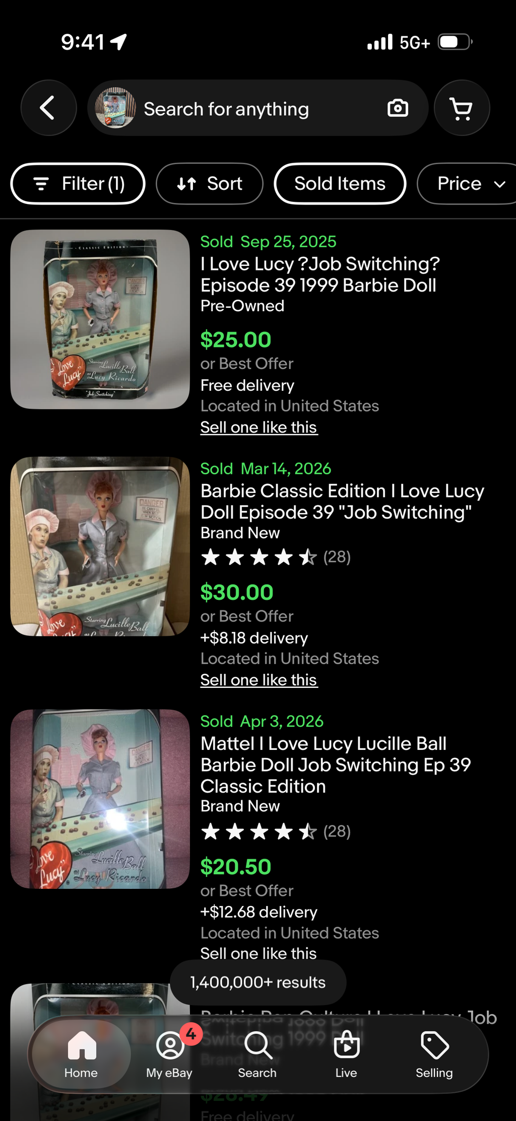 I Love Lucy Job Switching Doll Classic Edition 1998 Mattel 21268