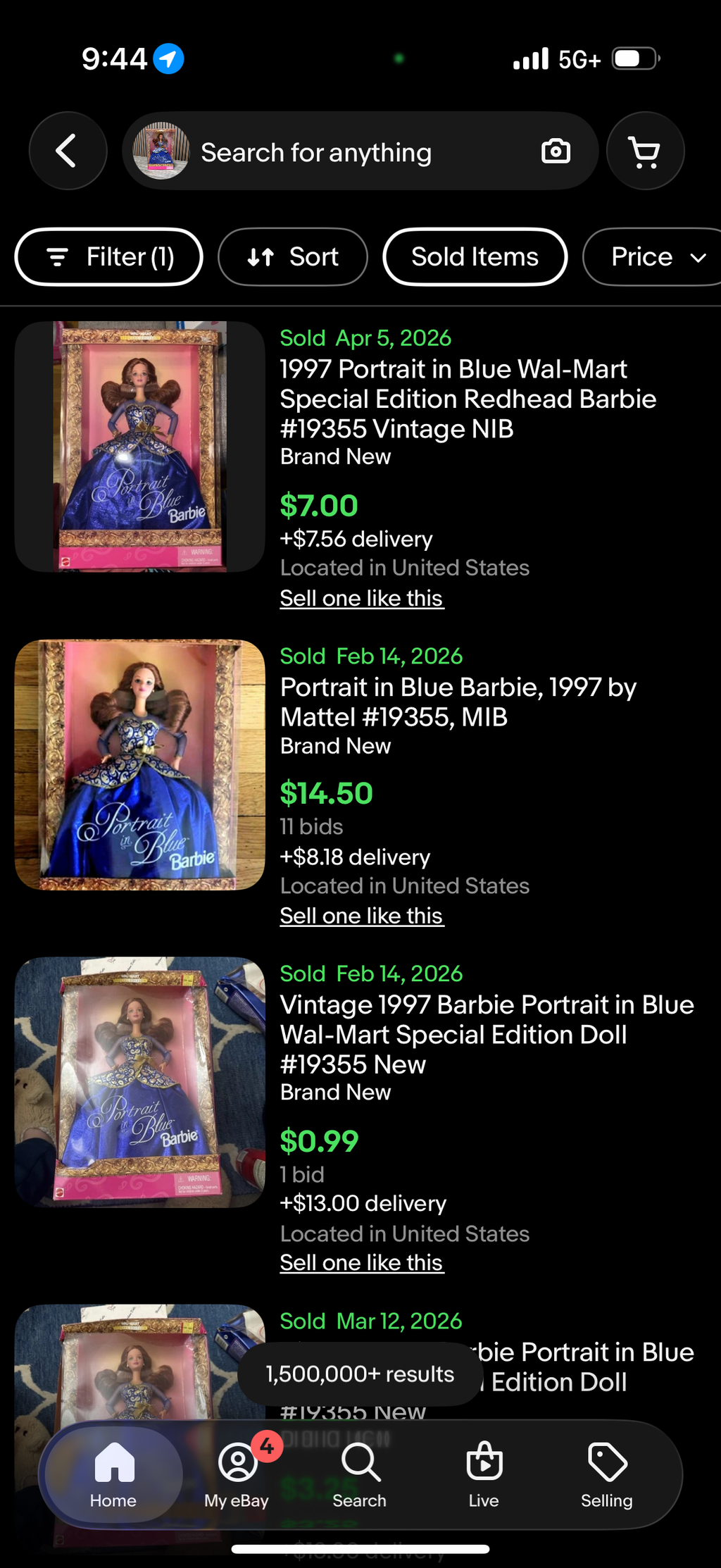 Portrait in Blue Barbie Doll Special Edition Wal-Mart Exclusive 1997 Mattel NEW