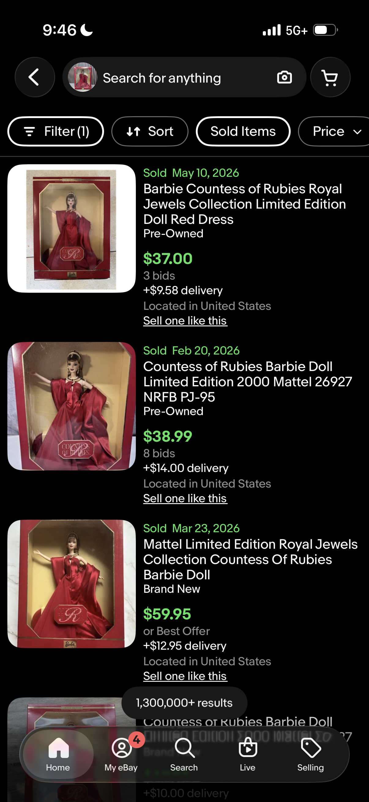 Countess of Rubies Barbie Doll Royal Jewels Collection 4th in a Series Mattel