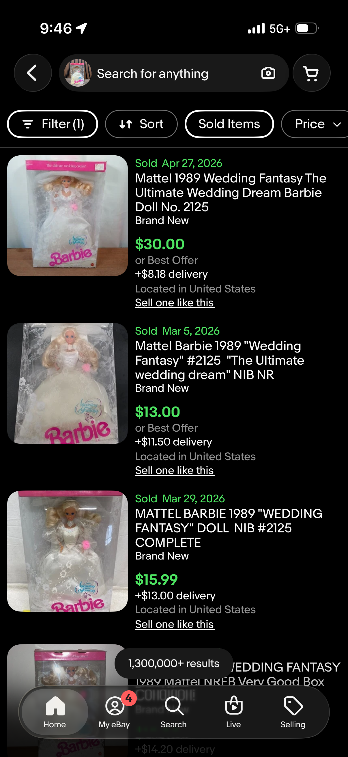 Wedding Fantasy Barbie Doll The Ultimate Wedding Dream 1989 Mattel 2125
