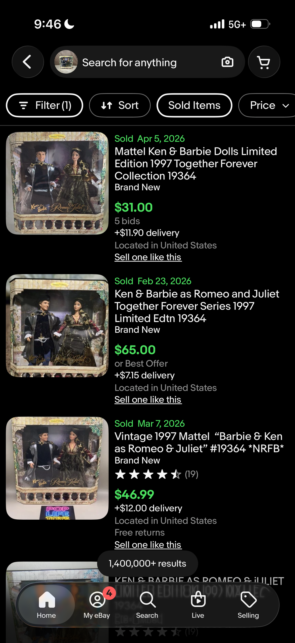 Barbie & Ken as Romeo & Juliet Dolls Together Forever 1997 Mattel 19364