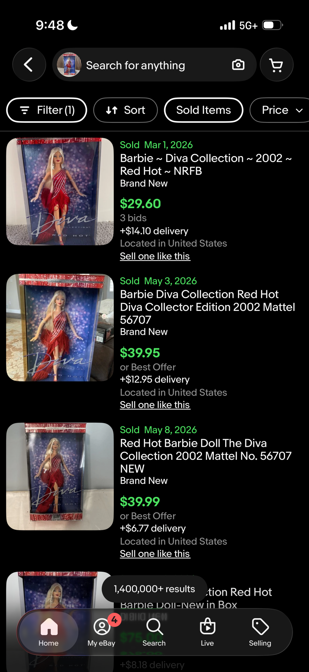 Red Hot Barbie Doll The Diva Collection 2002 Mattel No. 56707 NEW
