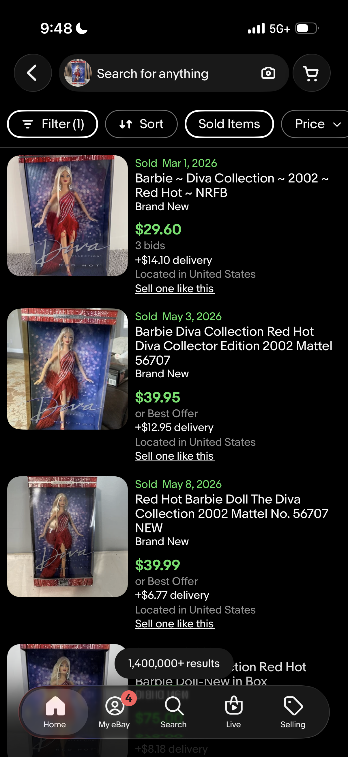 Red Hot Barbie Doll The Diva Collection 2002 Mattel No. 56707 NEW