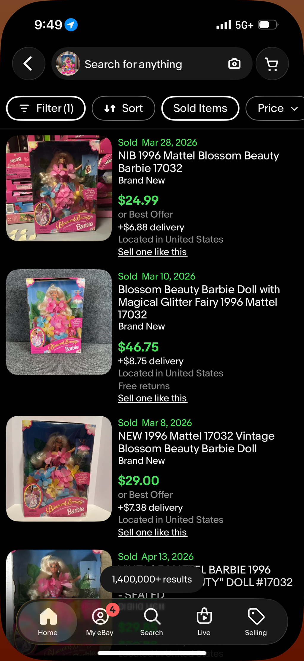 Barbie Blossom Beauty Doll Multilingual 1996 Mattel #17032