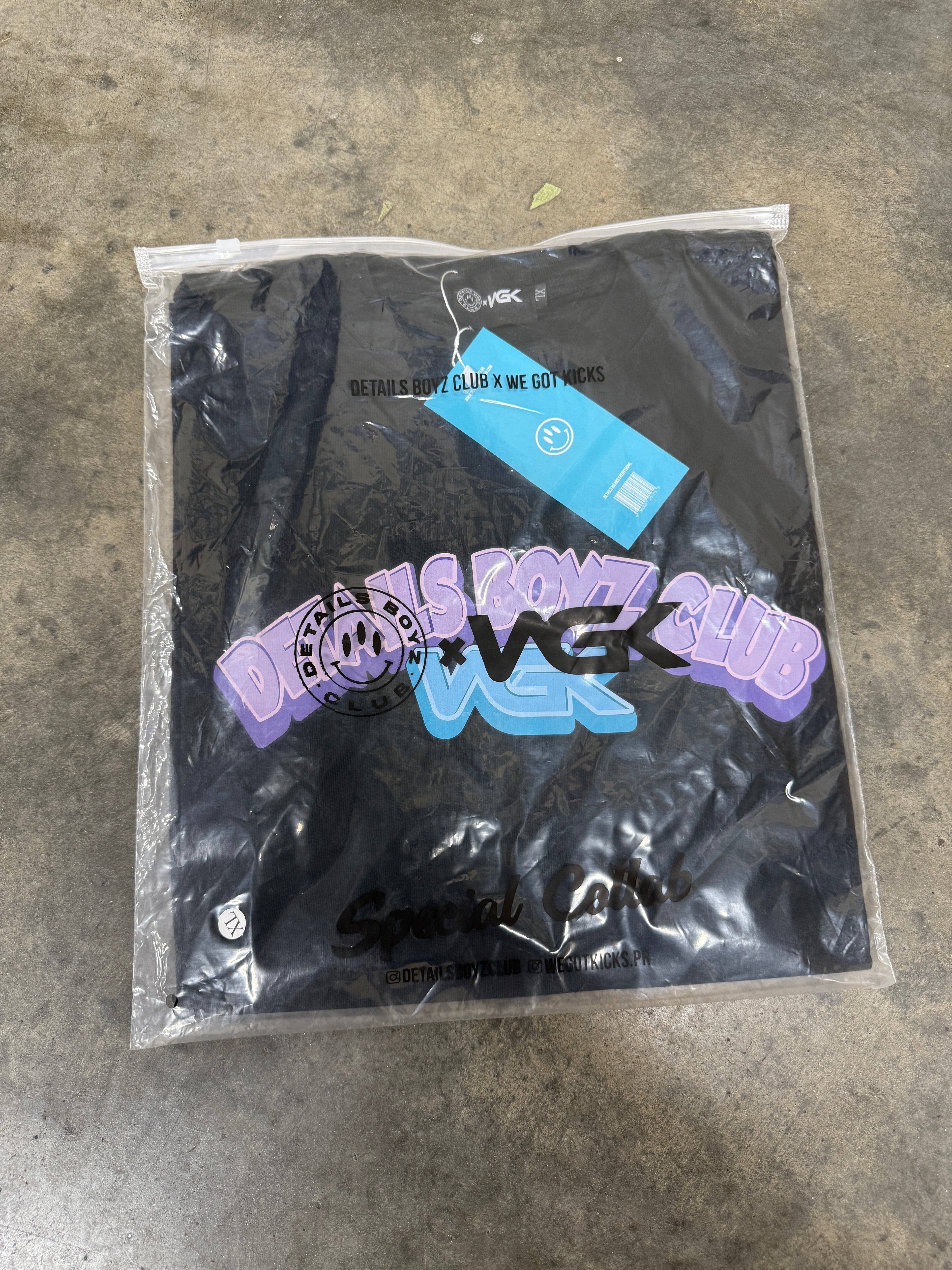 We Got Kicks x Details Boyz Club T-Shirt Sz XL Without Box