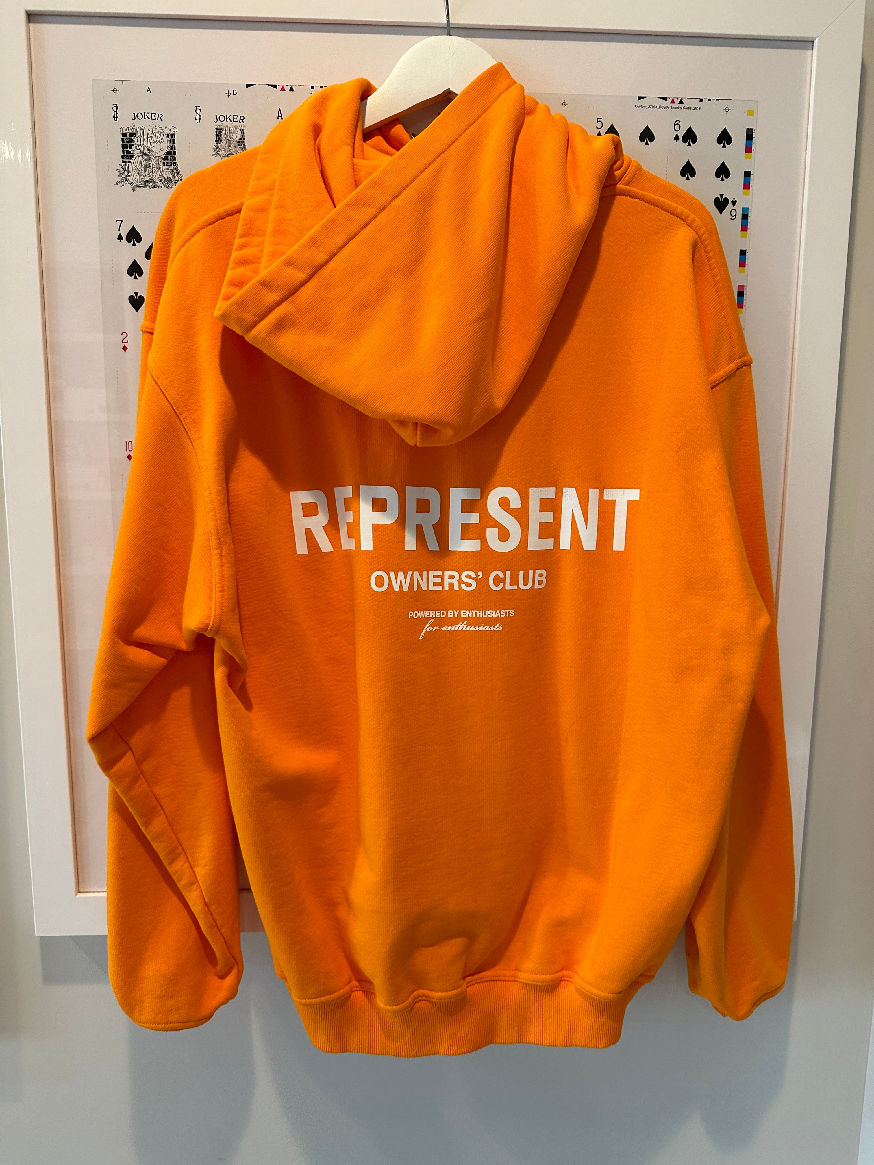 Represent Owners Club Orange Hoodie Sz L