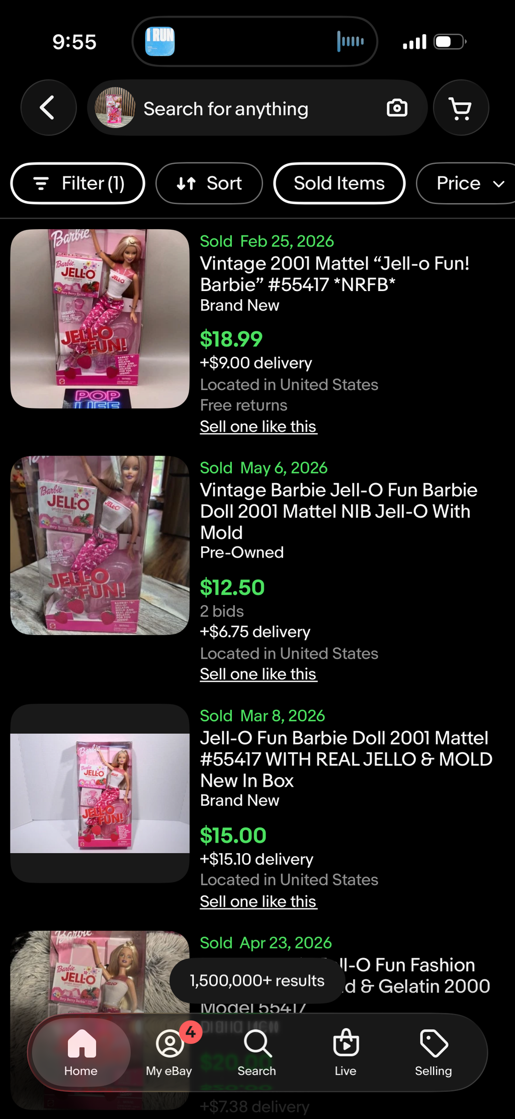 Jell-O Fun Barbie Doll 2001 Mattel 55417