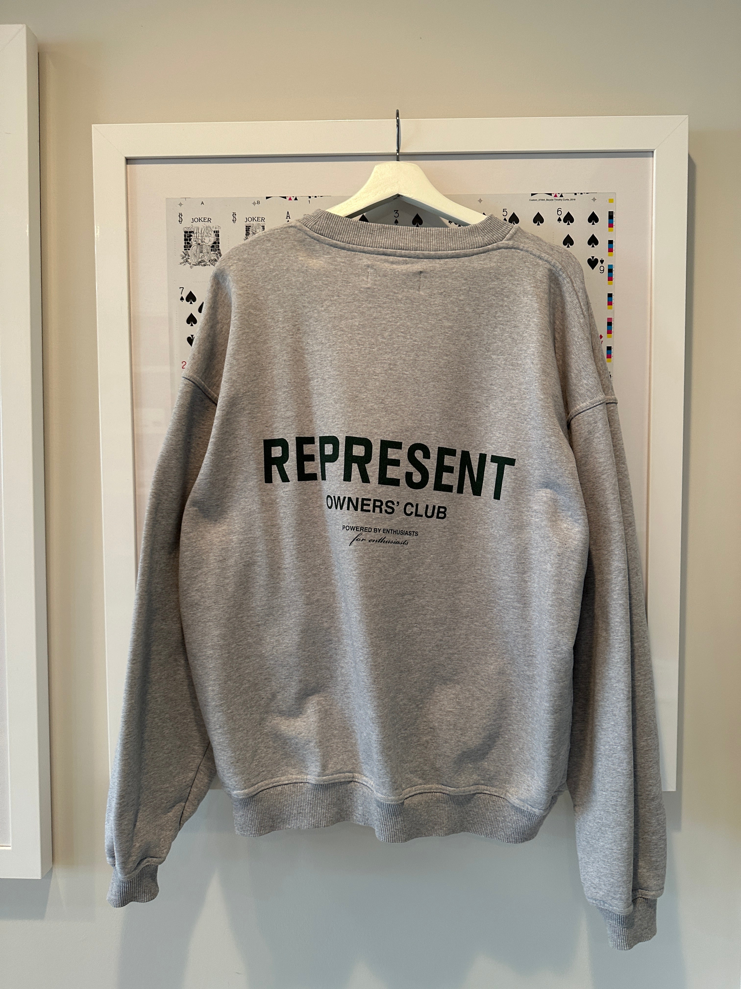 Represent Owners Club Crewneck Grey/Green Sz L