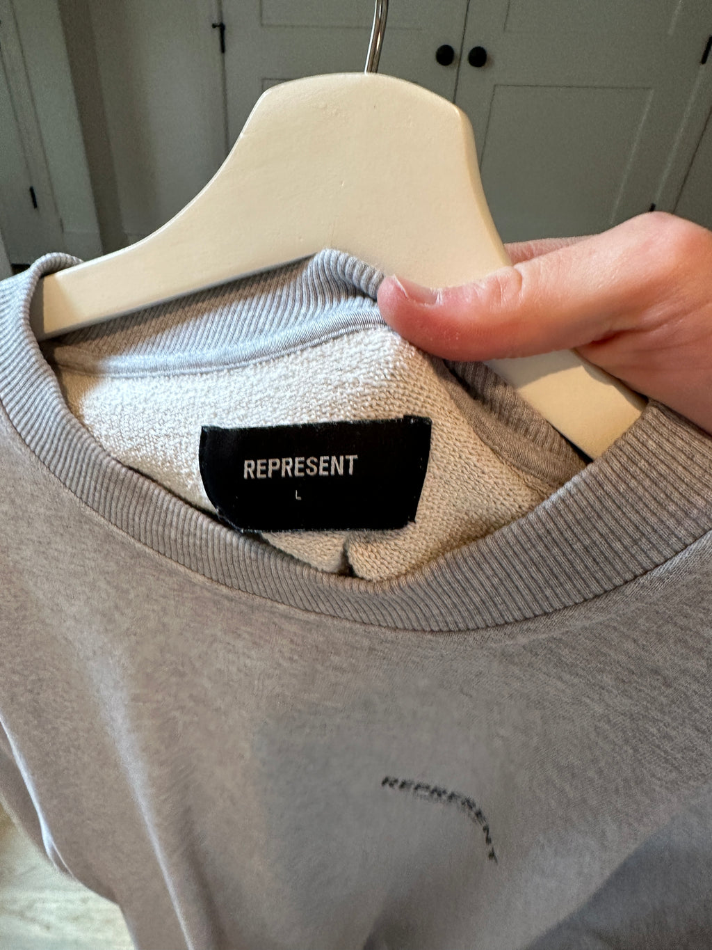 Represent Owners Club Crewneck Grey/Green Sz L