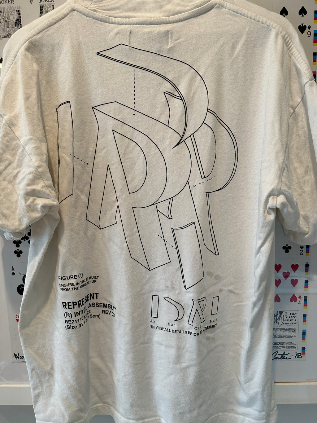 Represent T-shirt Sz M White
