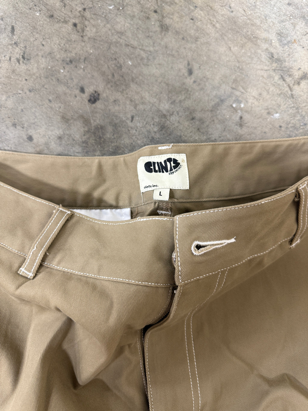 Clints Pants Khaki Sz L