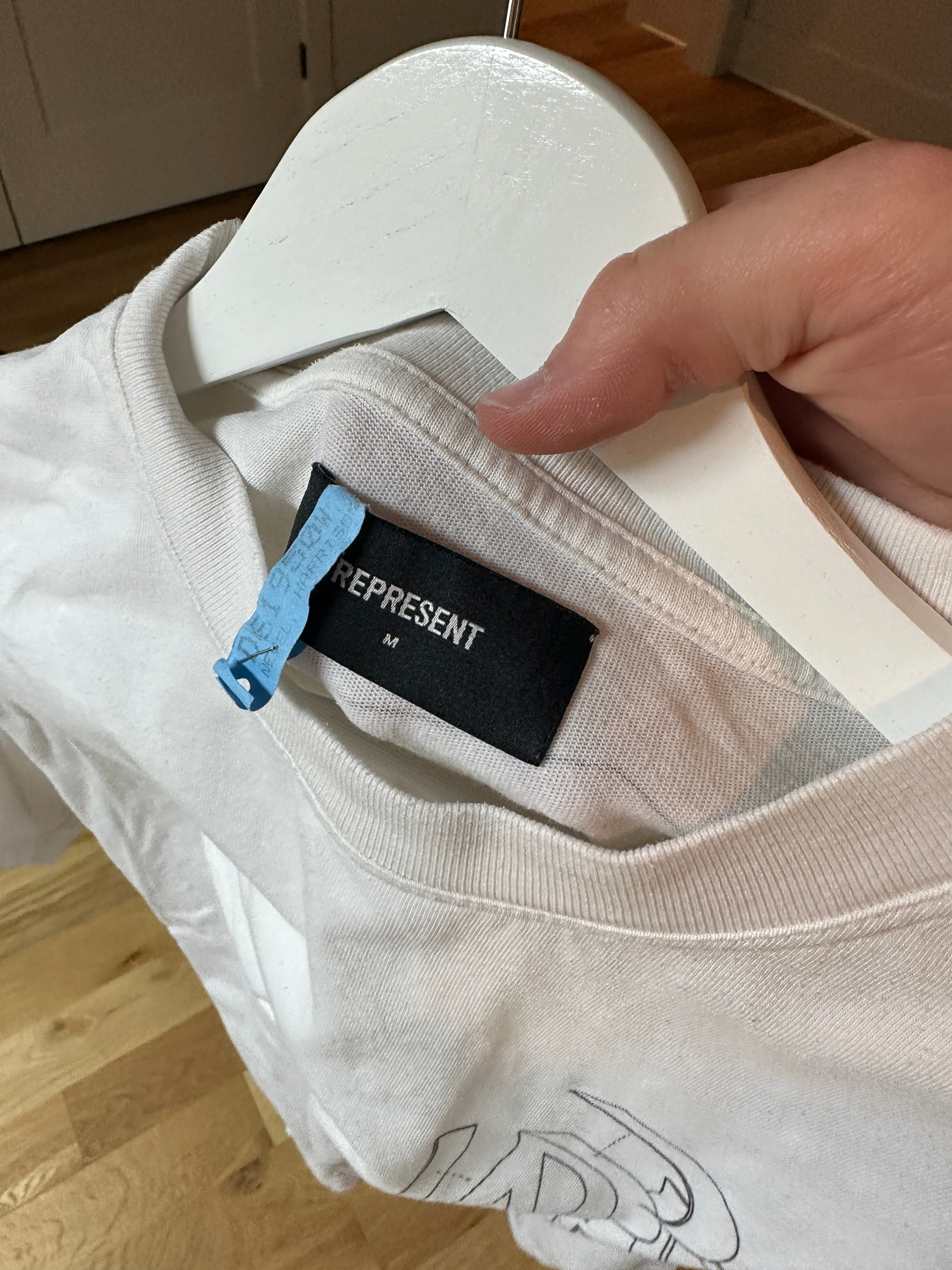Represent T-shirt Sz M White
