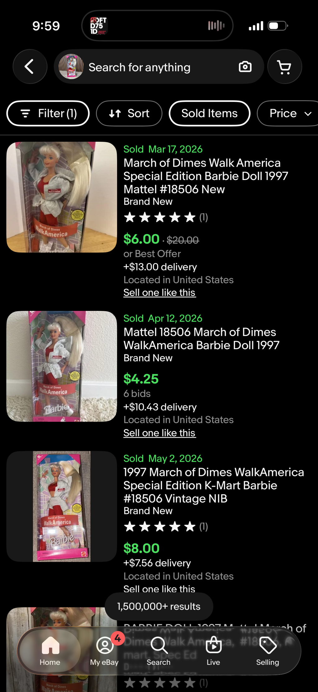 March of Dimes Walk America Special Edition Barbie Doll 1997 Mattel 18506