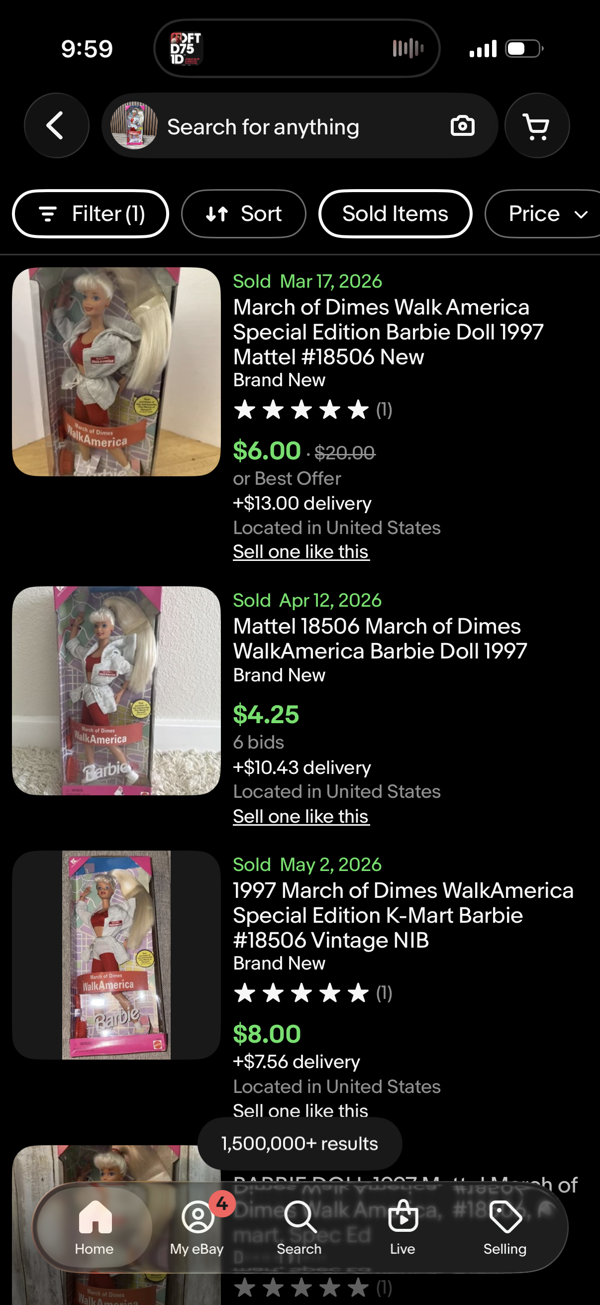 March of Dimes Walk America Special Edition Barbie Doll 1997 Mattel 18506