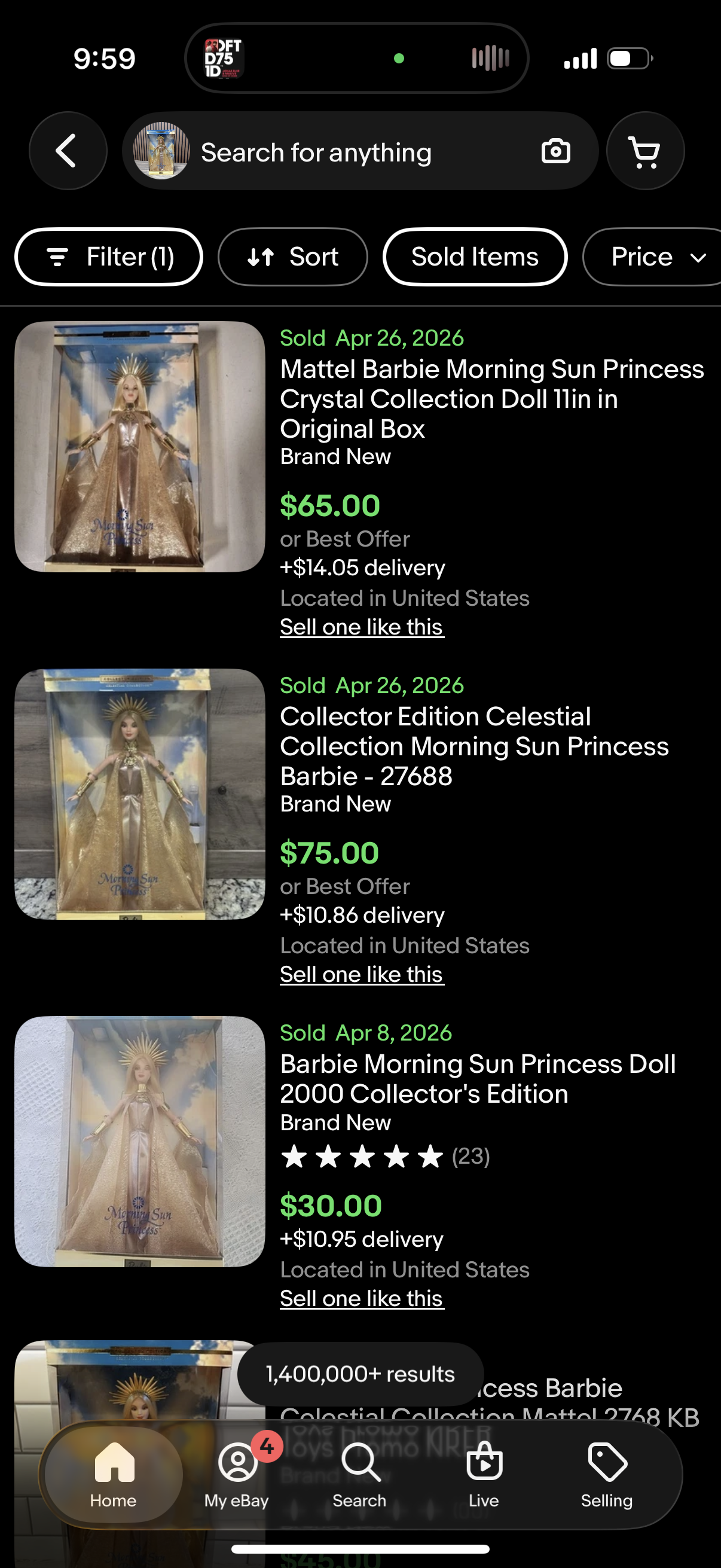 Morning Sun Princess Celestial Collection Barbie Doll 27688 Mattel 2000