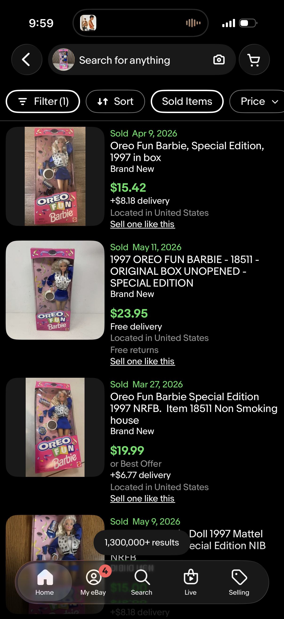Oreo Fun Barbie Doll Special Edition 1997 Mattel No. 18511 NEW