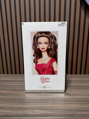 Barbie Birthday Wishes Doll Brunette Red Dress 2004 Mattel #C6229 NRFB